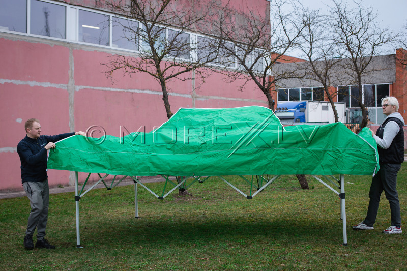 Pop Up Saliekamā nojume 3x4.5 m, bez sienām, Zaļa, X sērija, alumīnijs (tents, paviljons, telts)