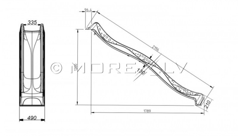 Slide КВТ “yulvo” 2.2 m, height 1.2 m, red