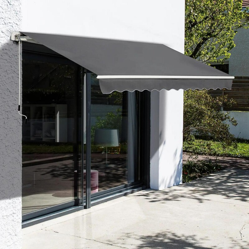 Retractable Patio Awning / Sun Shade 3x2 m, grey