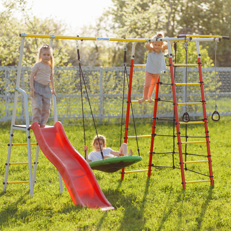 Āra sporta komplekss, bērnu rotaļu laukums ROMANA HERO-3, varavīksne