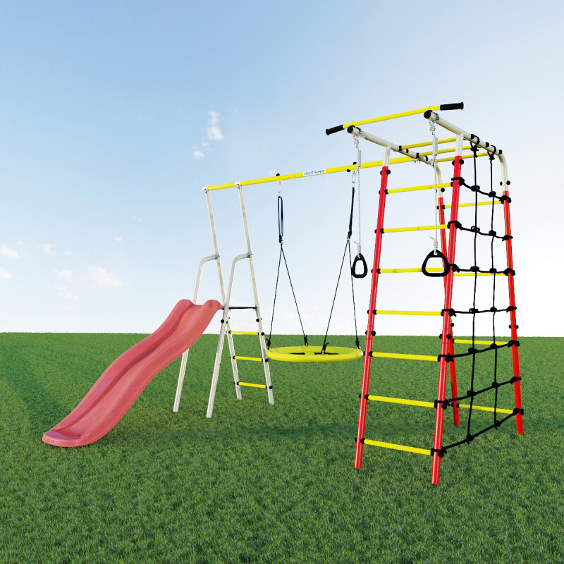 Āra sporta komplekss, bērnu rotaļu laukums ROMANA HERO-3, varavīksne