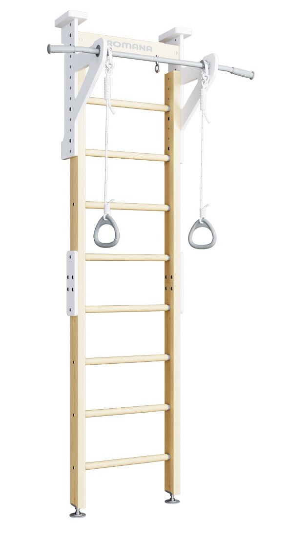 Wooden Swedish gymnastic wall ROMANA Eco 1, beige 235,5-270x51cm