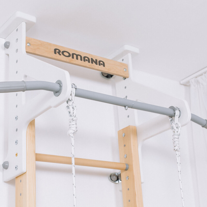 Wooden Swedish gymnastic wall ROMANA Eco 1, white 235,5-270x51cm
