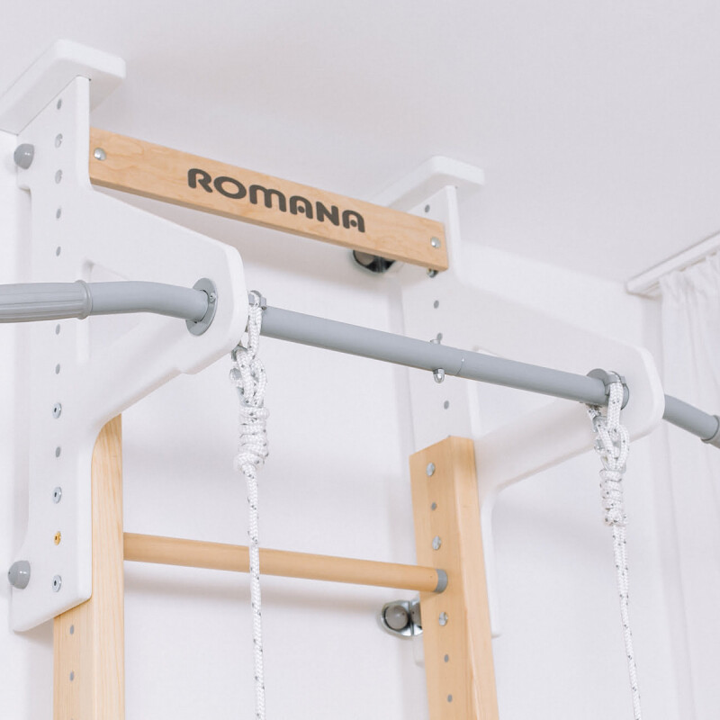 Wooden Swedish gymnastic wall ROMANA Eco 1, beige 235,5-270x51cm