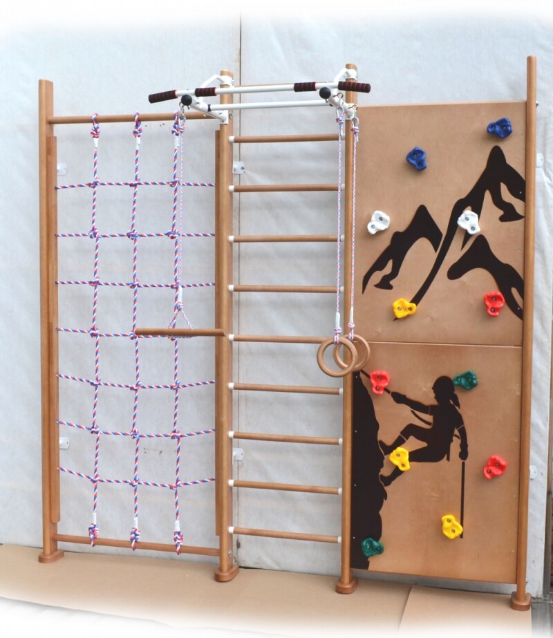 Bērnu zviedru siena ROCK CLIMBER naturāla, 243x238x70 cm