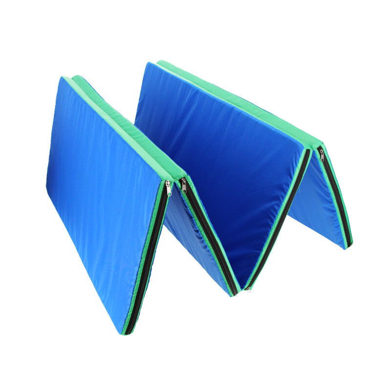 Saliekams sporta paklājs 200x100 cm, zili-zaļš