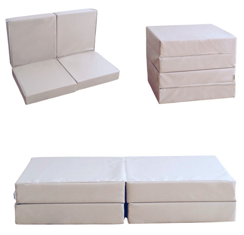 Saliekams sporta paklājs 100x100 cm, bēšs