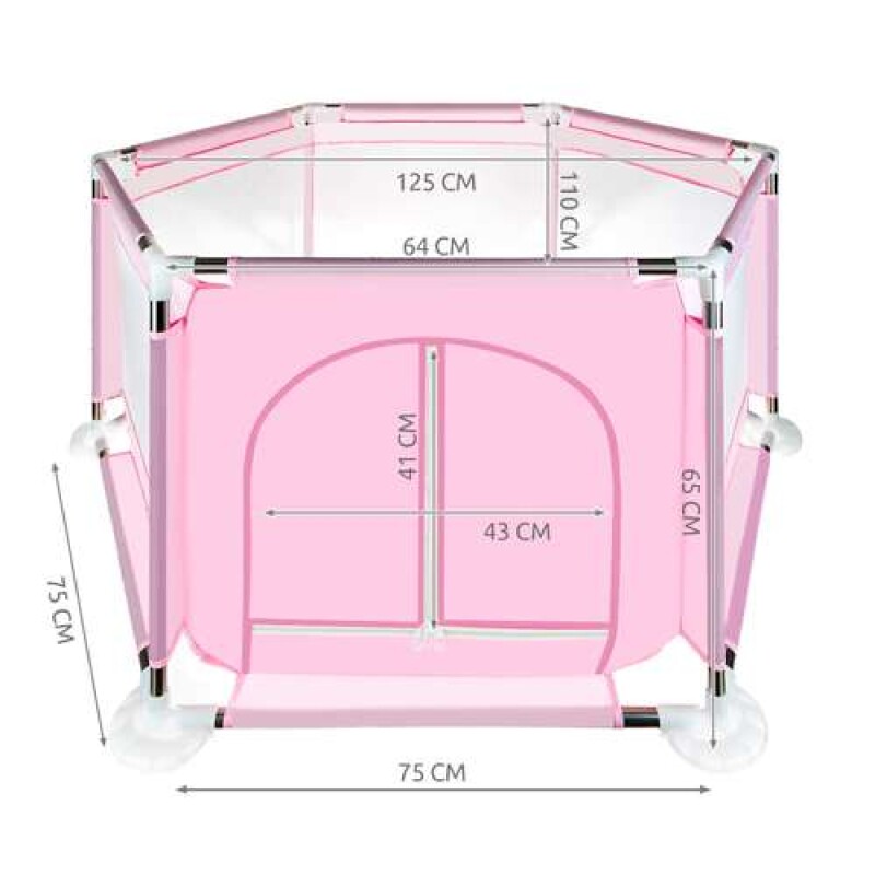 Детский манеж, текстиль 115x65 см, светло розовый