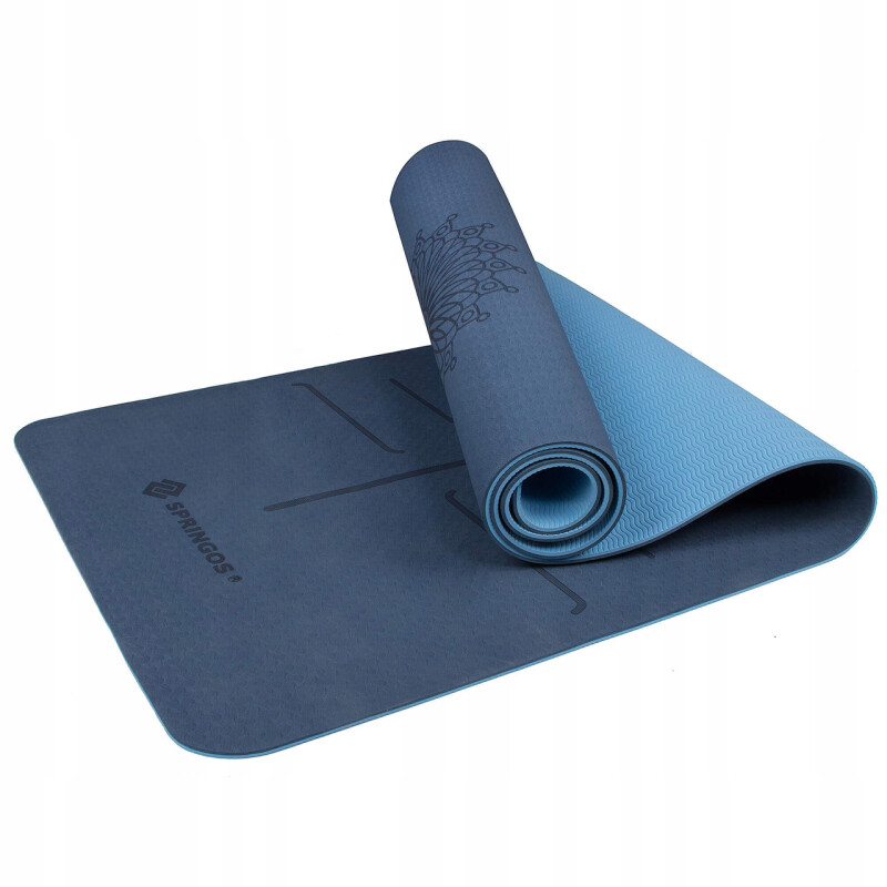 Yoga exercise mat 183 x 61 x 0,6 cm, blue