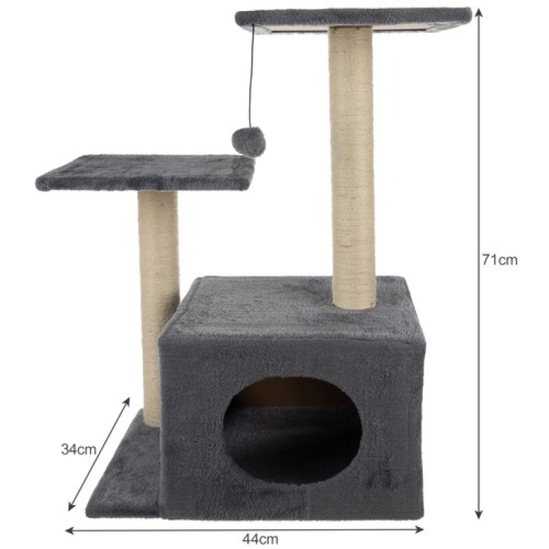 Cat House 71 cm, grey