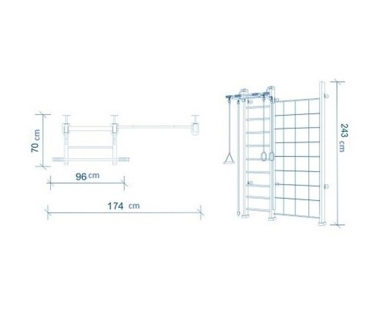 Wooden Swedish gymnastic wall CLIMBER 243x174 cm