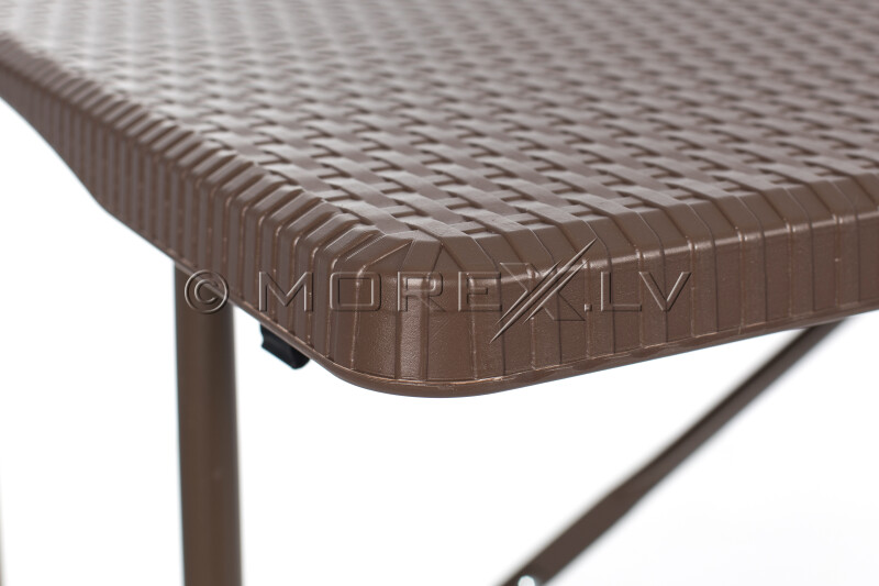 Folding table with a rattan design 152x70 cm