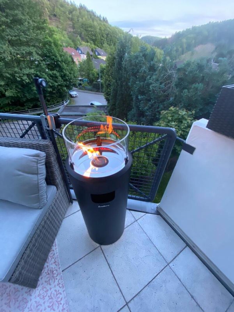 Outdoor gas fireplace Enders NOVA LED L BLACK