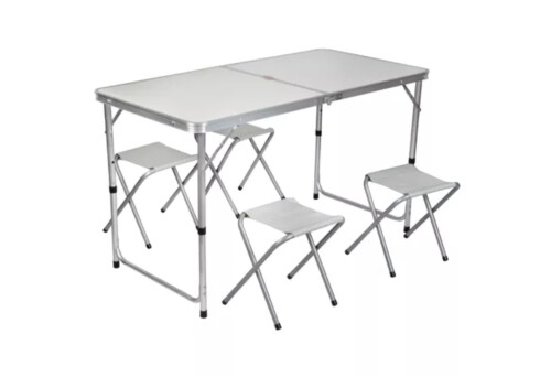 Fold-In-Half Table 120x70cm + 4 Folding Chair