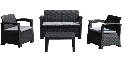 Ротанговый комплект мебели: диван, 2 кресла, стол English Rattan furniture set: sofa, 2 armchairs, table Lietuvių Rotango baldų komplektas: sofa, 2 foteliai, stalas Eesti Rotangist mööblikomplekt: diivan, 2 tugit