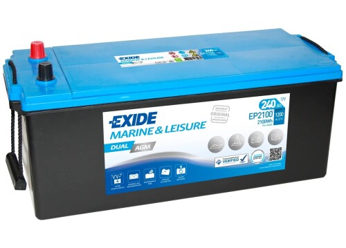 Slodzes laivu akumulators EXIDE Dual AGM EP2100 240AH (C20)