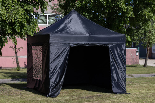 Pop Up Складной тент 2.92x2.92 м, со стенами и крышей, чёрный, серия H чёрный, сталь (шатёр, павильон, навес)