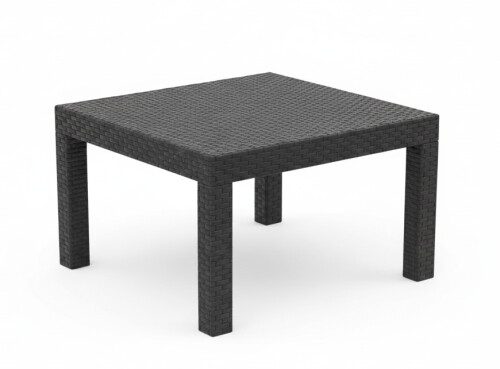 Rattan garden table 70x50.5x38 cm, charcoal