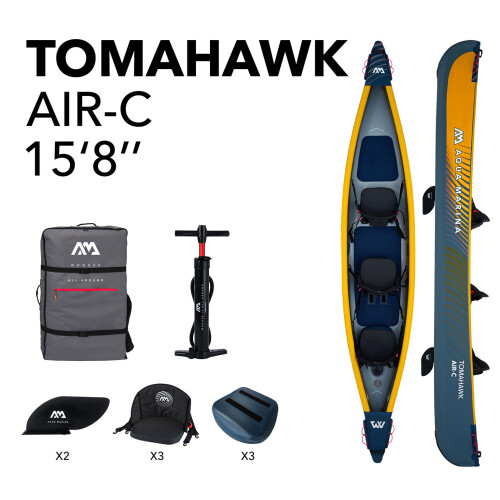 3-seat inflatable kayak Aqua Marina Tomahawk 478x88 cm AIR-C (2023)