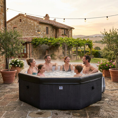 Каркасное джакузи Aegean Eco Foam Black Rattan, 4-6 персон