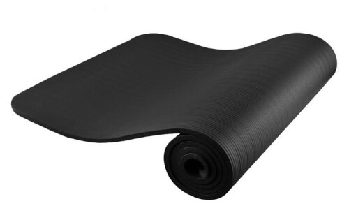 Jogas pilates vingrošanas sporta paklājiņš 181х61,5х1 cm, melns