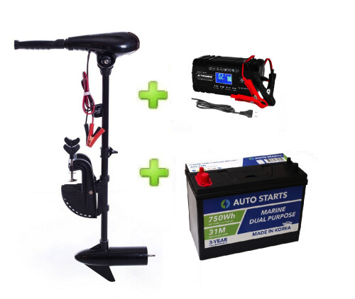 NERAUS NRS 36X + akumulators Marine Dual Purpose Battery 110Ah + XTROBB lādētājs 8A/4A