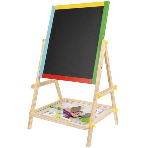 Bērnu divpusēja koka tāfele Kruzzel 40x33x65,5 cm