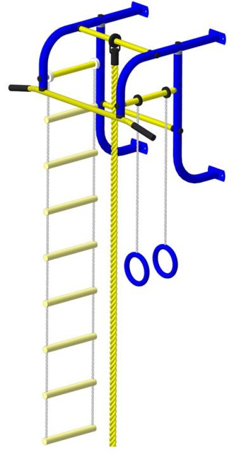 Swedish wall for children Pioner-5 blue-yellow