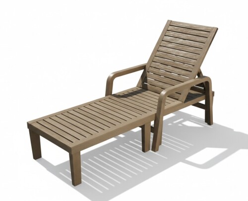 Деревянный садовый лежак, коричневый