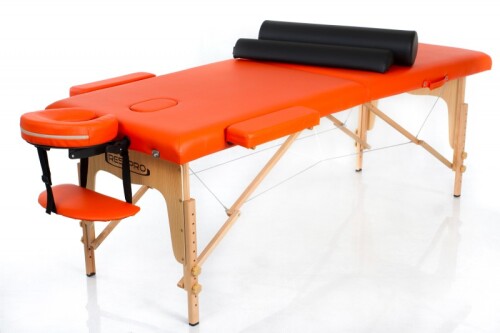 RESTPRO® Classic-2 Orange Massage Table + Massage Bolsters