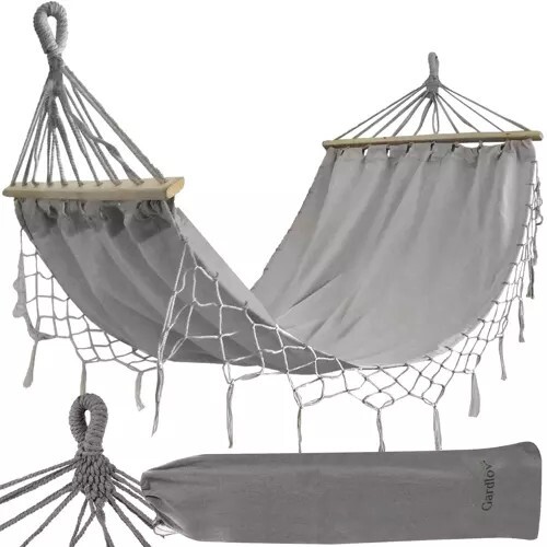 Hammock-garden swing 200x100 cm, grey