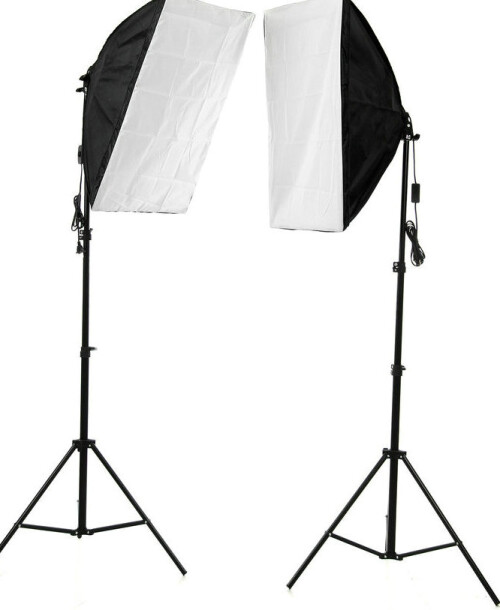 Set 2 x Monohead 85W, 2X Softbox 50x70cm, 2 light stand (foto_03689)