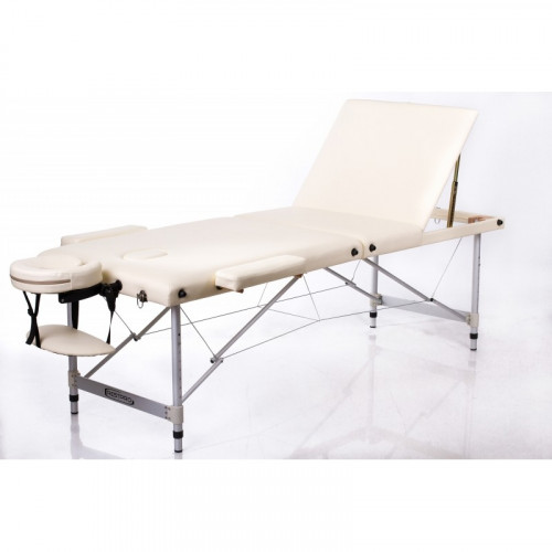 RESTPRO® ALU 2 M Cream Set massage table + massage rollers (3-pack)