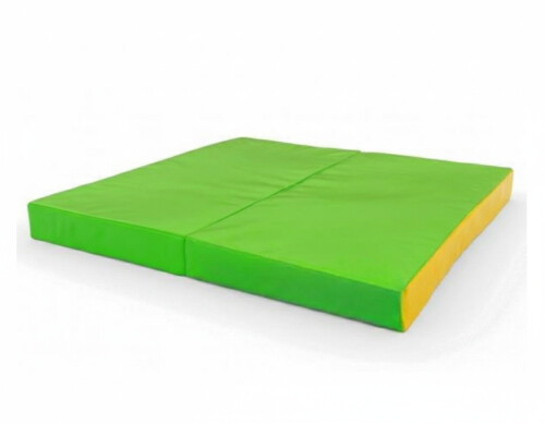 Saliekams sporta paklājs 100x100 cm, zaļi-dzeltens