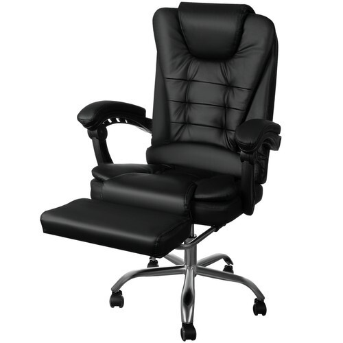 Офисное кресло с подставкой для ног 16224, чёрный