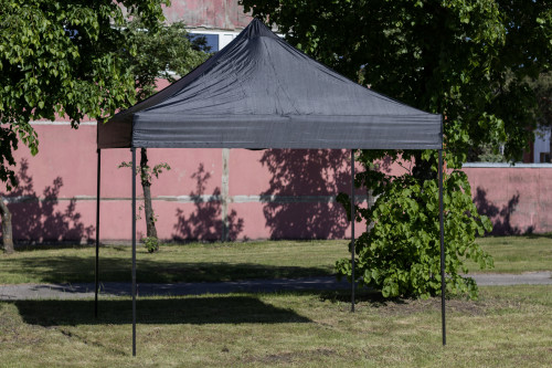 Pop Up Canopy 2.92x2.92 m, without walls , Black, H series, steel (portable gazebo, pit tent)