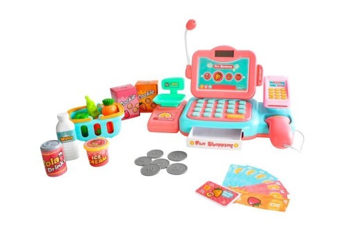Children's cash register with accessories