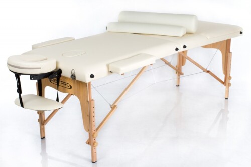 RESTPRO® Classic-3 Cream saliekamais masāžas galds + masāžas ruļļi