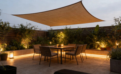 Sun Shade sail 3x3 m square, beige