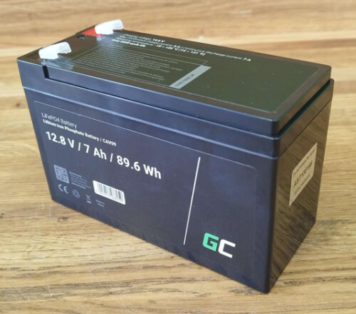Lithium battery for echo sounder Green cell LifePO4 12V 7A