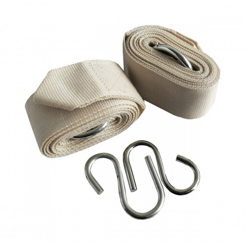 Set of 2 straps for attaching a hammock, 3 m, beige