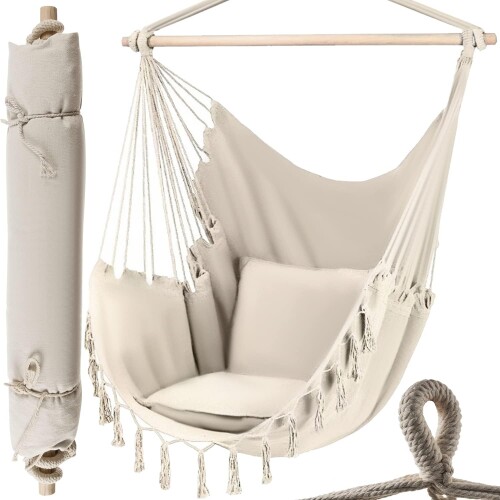 Hammock-garden swing 130x100 cm, beige