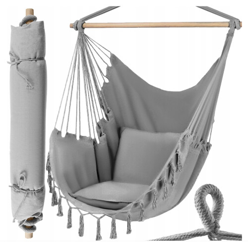 Hammock-garden swing 130x100 cm, grey