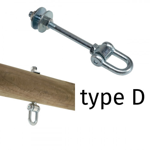 Šūpoļu caurejošs stiprinājums, D tips, M12, 160 mm