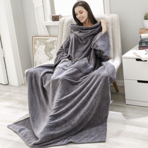 Blouse-robe, light gray