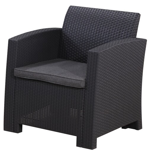 Rotanga dārza krēsls 68 cm, pelēks