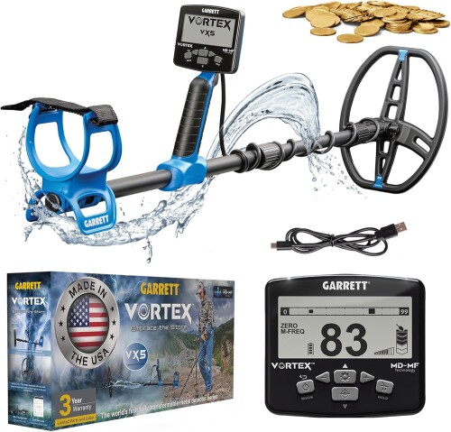 Metal Detector Garrett Vortex VX5 with 8.5" x 11" DD Vortex Raider™ Searchcoil