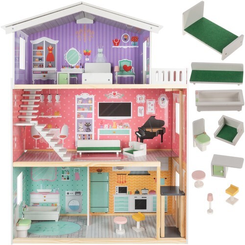 Big wooden dollhouse, 114x81.5x30.5cm