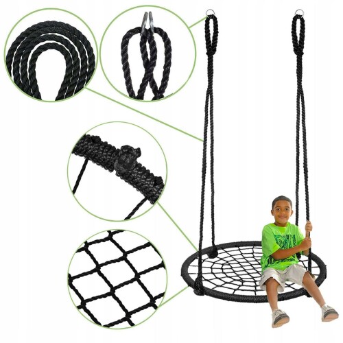 Children's swing Stork nest Ø 100 cm, black