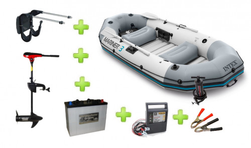 Intex MARINER 3 FULL SET ar Neraus NRS 62X + akumulators Intact Traktion-Power 125Ah